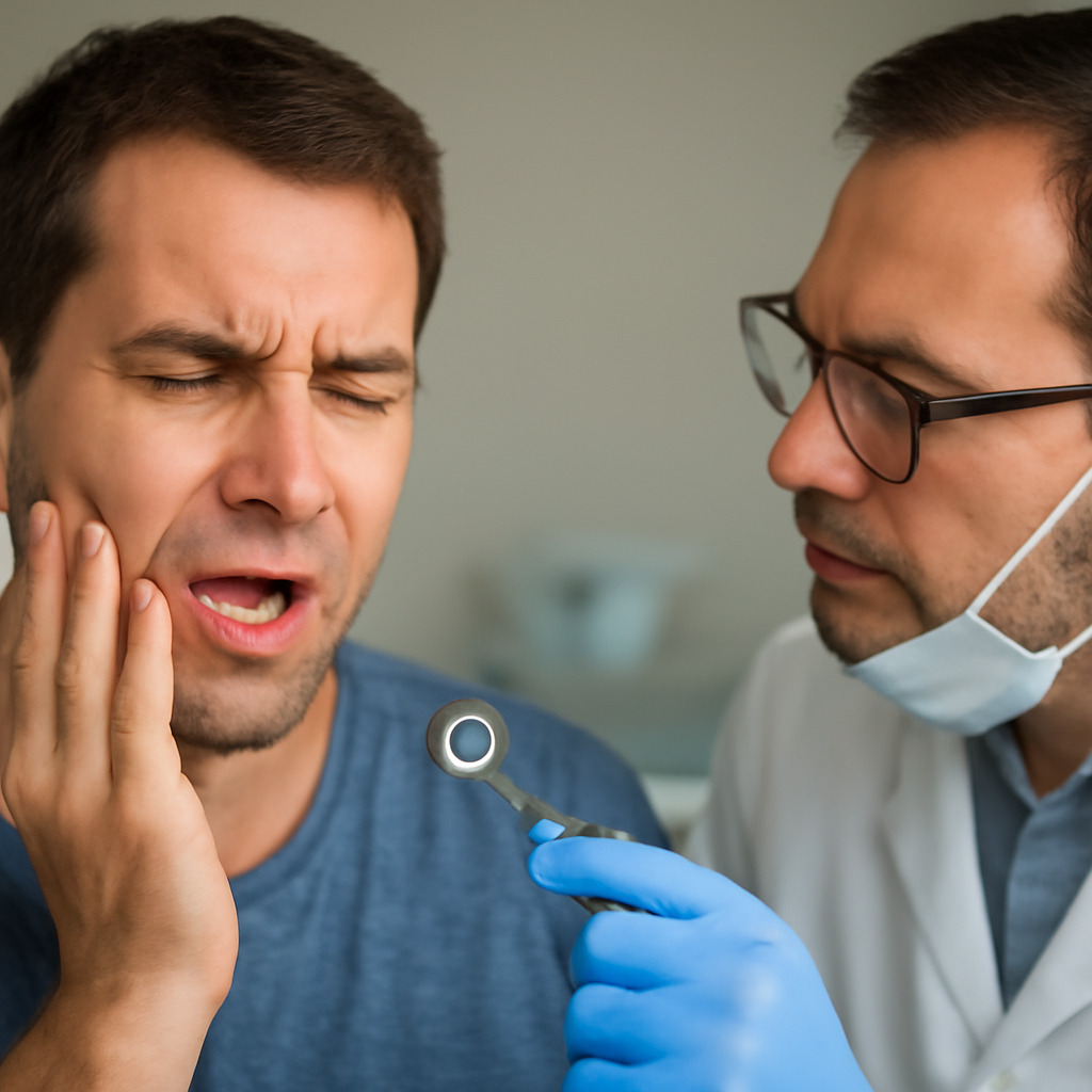 Imagem editorial sobre Abordar de forma clara e prática o manejo inicial de dor de dente quebrou, com foco em primeiros socorros, sinais de alerta, opções de tratamento, prós e con