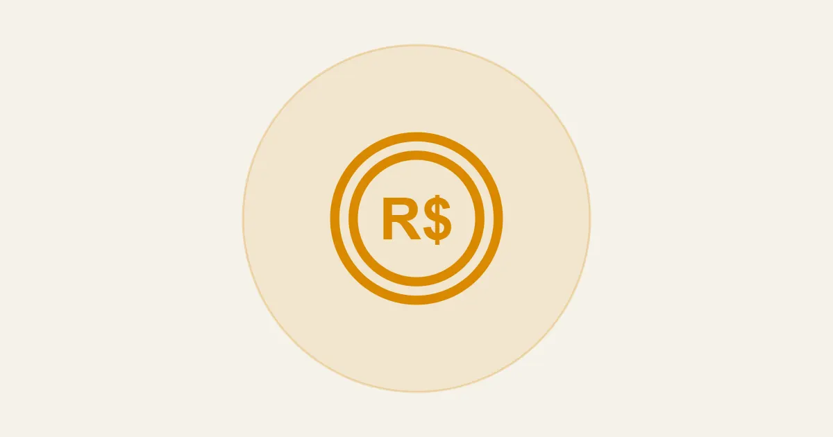 Ícone de moeda com R$ representando custo