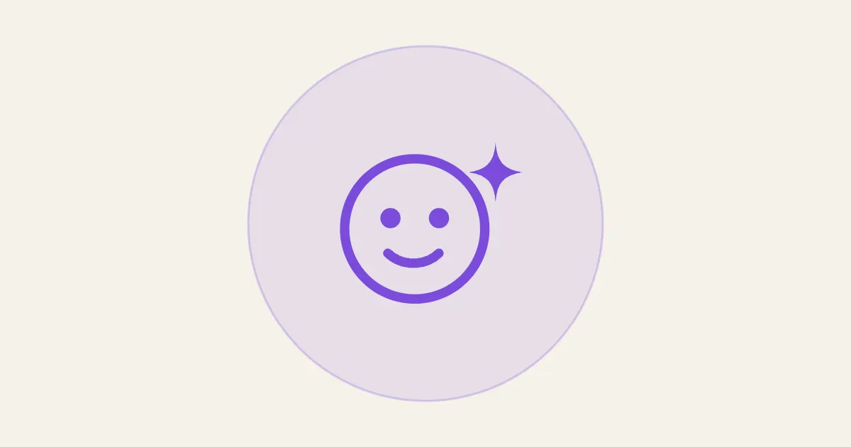 Ícone de rosto sorridente com brilho